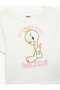 Tweety Licensed Short Sleeve Crew Neck Cotton Printed Crop T-Shirt - 3