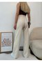 Women's Stone High Waist Lace-up Elastic Waist Wide Leg Sweatpants - 4