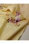 Soft Cotton Woven with Pink Flowers on Yellow (Width 140 cm X Length 200 cm) - 3