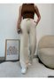 Women's Stone High Waist Lace-up Elastic Waist Wide Leg Sweatpants - 3