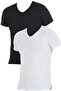 Star Short Sleeve V Neck Modal Lycra Men's Singlet 2 Pack - Breathable Stretchy and Natural
