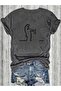 Women's by Curious Printed Crew Neck T-Shirt Oversize Loose