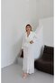 Women's Imported Fabric Collar Accessory Detail Belted Bottom Guipure Special Design Dress - 2