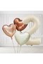 2 Years Old Retro Cream Beige Brown Heart Balloons Set Birthday Balloon with Cream Figures Stylish Party Ornament