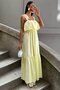 Skirt Hem Brode Embroidery Halter Dress 2881 - 3