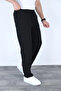 Men's black baggy linen Transitional jogger pants wide fit daily breathable casual model - 2