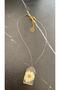 Dried Yellow Daisy Square Frame Shaped Angel Gold Accessory Transparent Epoxy Necklace - 4