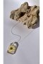 Dried Yellow Daisy Square Frame Shaped Angel Gold Accessory Transparent Epoxy Necklace