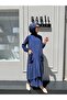 Women's Cupro Suit Indigo with Slit Detail - 2