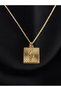 Gold Colored Snake Figured Square Necklace – Modern Design Women's Jewelry with Meaning - 5