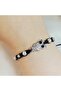 Handmade Crystal Owl Figured Pearl Detailed Black Macrame Bracelet-Adjustable Owl Bracelet - 5