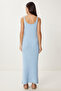 Basic Summer Knitwear Dress with Strap Sky Blue Lki̇0032 - 5
