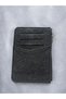 Shiny Glitter Zippered Black Card Holder Wallet - 3