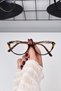 51-18-142 Cat Eye Metal Transparent Women Men Unisex Blue Light Protection Blue Block Screen Glasses - 5