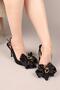 حذاء BOW Bow Satin Stiletto باللون الأسود - 5