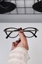 51-18-142 Cat Eye Metal Transparent Women Men Unisex Blue Light Protection Blue Block Screen Glasses - 2