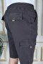 Men's Smoked Lycra Gabardine Shorts Cargo Pocket Cotton Elastic Waist Lace-Up Basic Shorts - 6