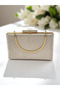 Laser Patterned Gold Gold Dore Color Women's Evening Dress Bag Wedding Engagement Graduation - 6