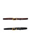 100% Genuine Leather Set of 2 Gold Color Set Buckle 2cm Women's Belt Dark Brown, Black_ Big_Gold - 8