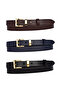 100% Genuine Leather Set of 3 Gold Color Suit Buckle 2cm Women's Belt Black, Dark Brown, Laci_Kare_Gold - 2