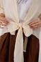 Raw Linen Waist Tied Double Breasted Blouse - 6