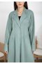 Green Suede Lapel Collar Abaya – Soft, Elegant, and Perfect for Winter - 4