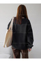 Vacation Sweatshirt - Black Printed Oversize Sweatshirt Crew Neck - 2