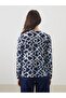 Tie Collar Patterned Women's Blouse (S5) - 4