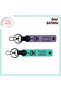 Name Writable Homeland Themed Gift, Purple Violet-Turquoise, Crescent Star Wolf Gokturk Leather Keychain