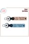 Gift That Makes the Mourning Cheerful – Personal Leather Keychain with Three Moons and Stars X2, Puppy Mouth-Sky Blue