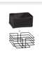 Service Presentation Set Napkin Holder + Trivet + Bread Bowl Stainless Metal Matte Black 3-Piece Kitchen and Tableware Set - 7
