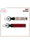 Three Star Patterned Keychain with Name, Powder Red, Personal Gift Special for Anniversary