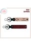 Gift for Every Moment, Three Crescent Personal Leather Keychains Set of X2, Puppy Mouth-Burgundy