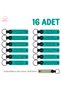 Set of 16 Memory Keychains with Names, Dark Turquoise & S Brown for 40 Kite Mevlüdü