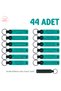 Gift Suitable for Advertising Agencies, Set of 44, Leather Keychain with Brand Name, Dark Turquoise & Black