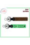 2-Piece Keychain Gift with Name Written, Light Brown-Green, Personal Souvenir with Three Crescent Patterns