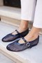Alaya Women's Navy Blue Mesh Detail Ballet Flat - 7