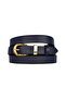 100% Genuine Leather Gold Color Suit Bridge Navy Blue Women's Belt 2cm Fits All Clothes_Düz-Gold - 8