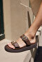 Zalessi̇ Women's Brown Real Leather Slippers - 8