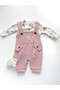 Rabbit Embroidered Baby Jumpsuit with Socks Gifted 100% Cotton - 2