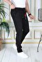 Men's Black Slim Fit Flexible Lycra Dobby Linen Lace-Up Belted Stylish Trousers with Elastic Waist - 6