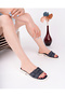 Rox Model Daily Women's Navy Blue Linen Slippers - 4