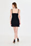 Black Lace Lined Dress with Cup Lacing Detail - 4