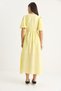 Women's Yellow Double Breasted Balloon Sleeve Long Muslin Dress 3034 60283364 - 7