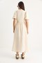 Women's Beige Double Breasted Closed Balloon Sleeve Long Muslin Dress 3034 60283364 - 8