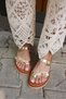 Neretto Women's Golden Finger Detail Slippers - 7