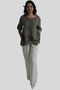 Olive Branches Gathered Detailed Linen Blouse