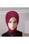 Burgundy Scarf Type Burgundy Glitter Drape Shawl Model Ready Veil Ready Shawl Ready Turban - 2