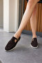 Orbita Women's Brown Real Leather Suede Loafer Shoes - 5