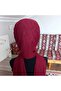 Burgundy Scarf Type Burgundy Glitter Drape Shawl Model Ready Veil Ready Shawl Ready Turban - 5